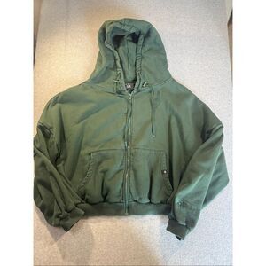 Popflex dark green cloud zip hoodie S/M